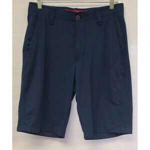 Under Armour Mens Sz 32 Navy Blue Golf Shorts Stretch Chino EUC